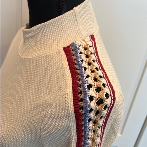 SOLD NWT Free People Cream Textured Knit Top - Picture 3 of 7